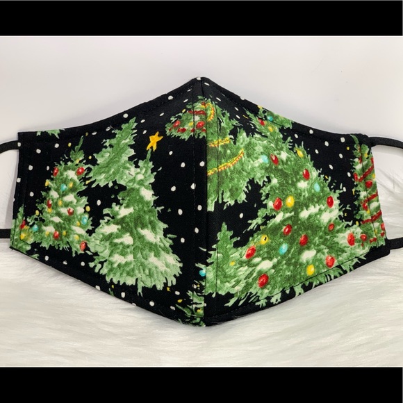 Old Christmas Tree Designer adult face mask - Picture 2 of 6